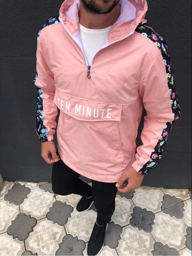 men's hooded pullover jacket