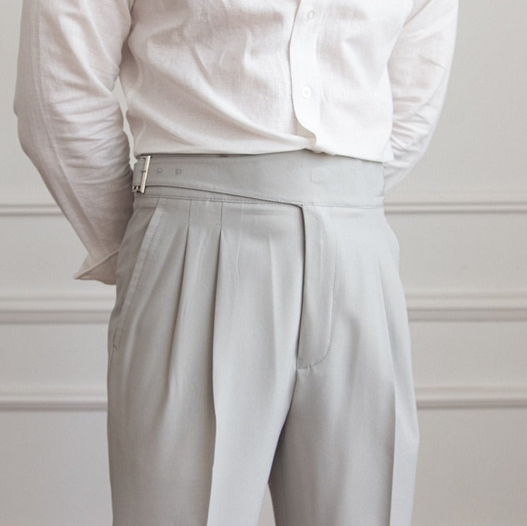 Capri Gurkha Pleated Straight Fit Trousers