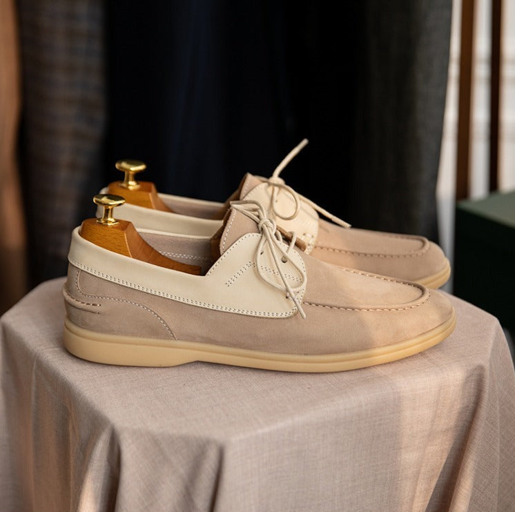 Hamptons Suede Lace-Up Boat Shoes