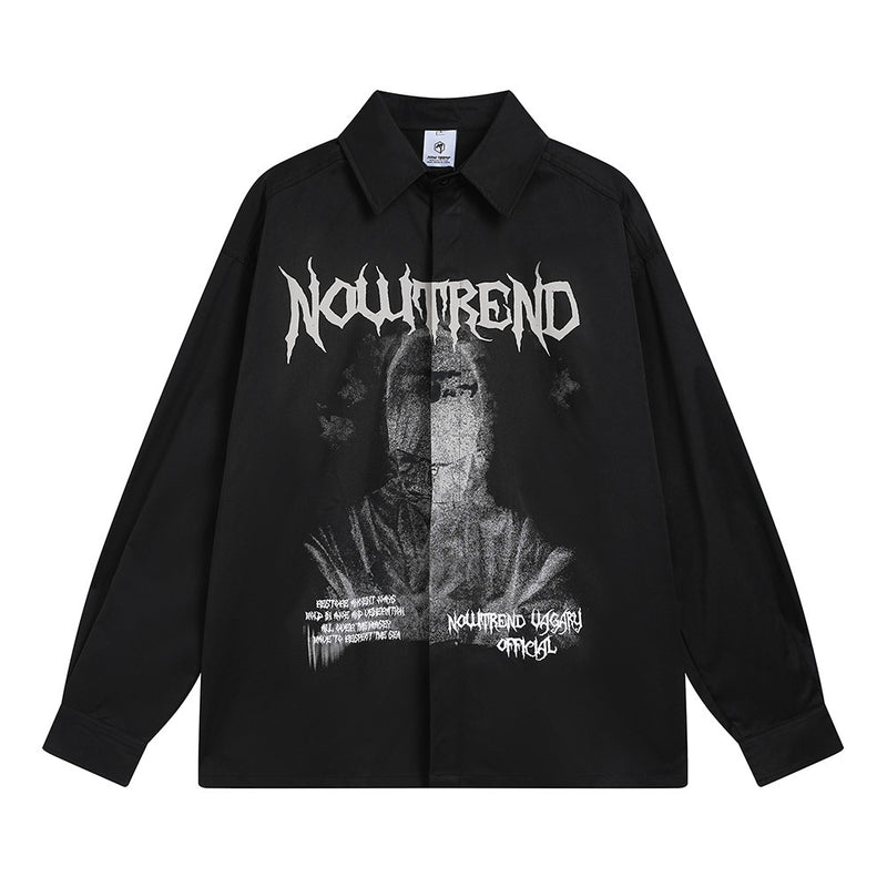 Figure Printed Long-sleeved Shirt