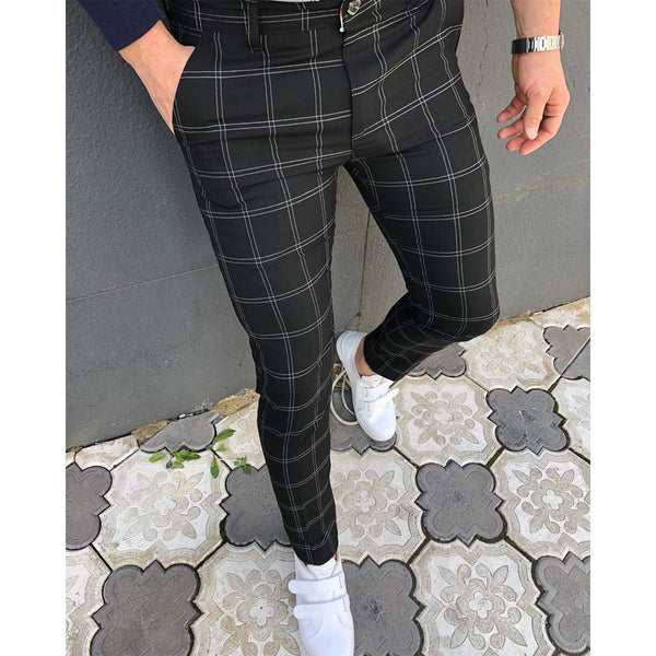 Men's Check Print Slacks