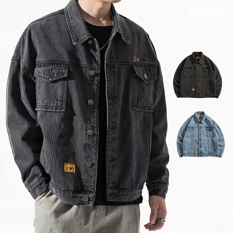 Trendy wild denim jacket men