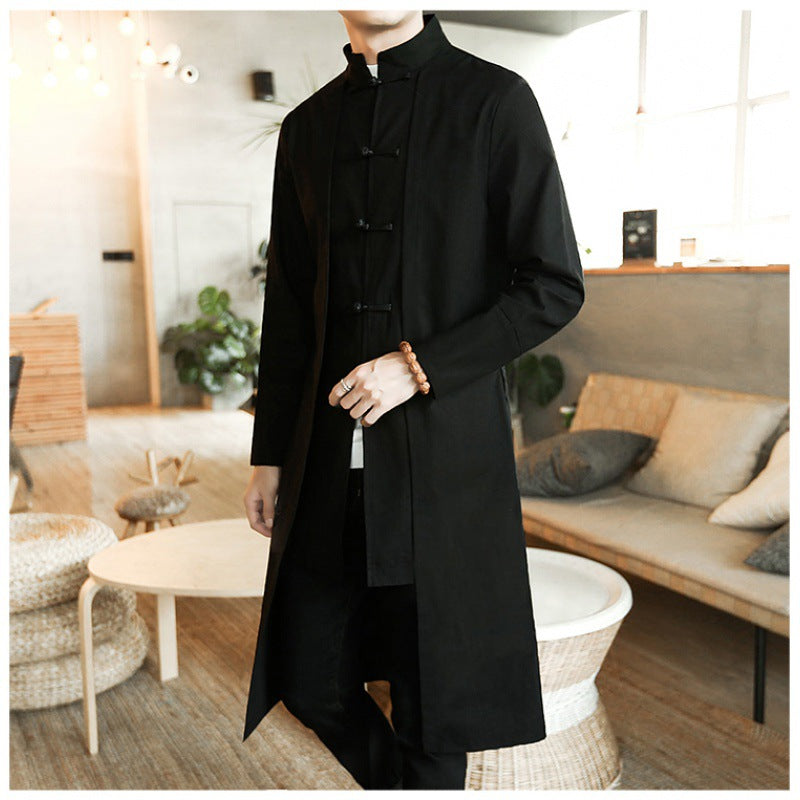 Slim-fit Mid-length Trench Coat Men's