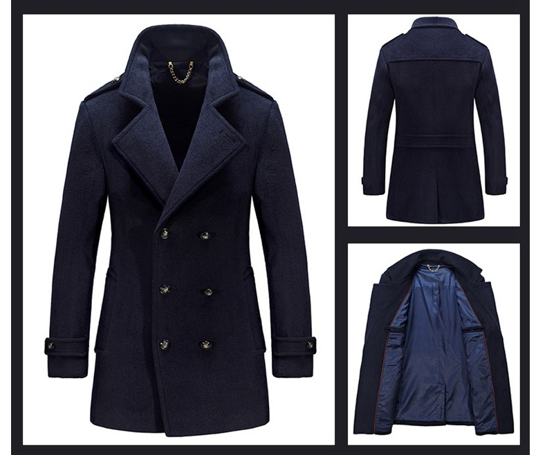 Casual wool coat men