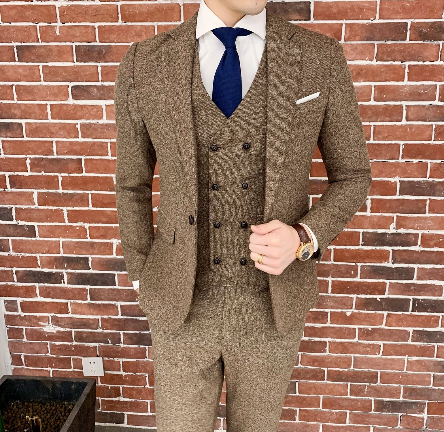 Three-piece business suit for men