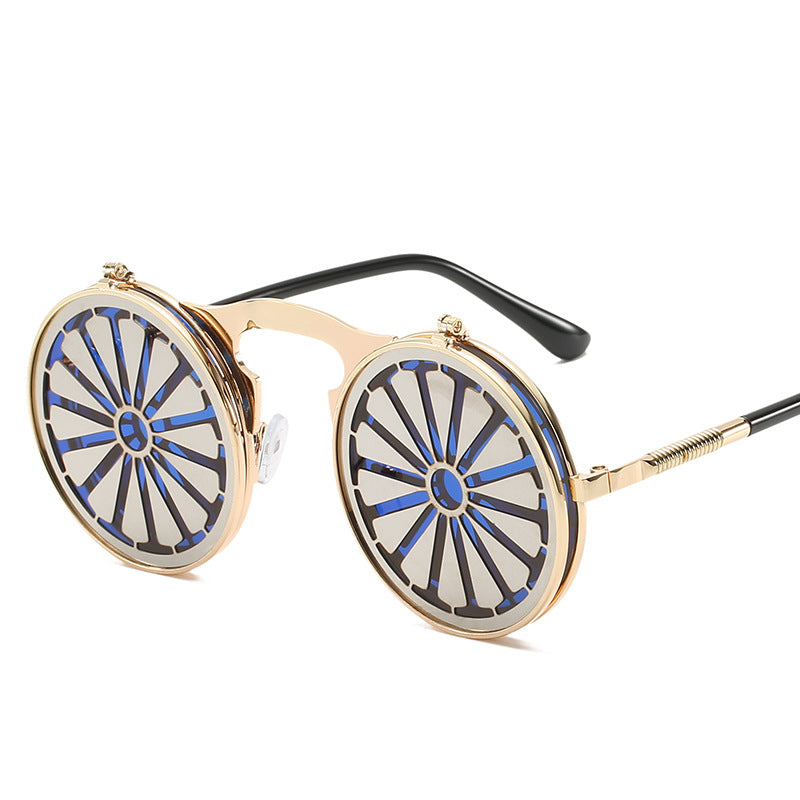 Steampunk Flip Men's Metal Prince Mirror Glasses