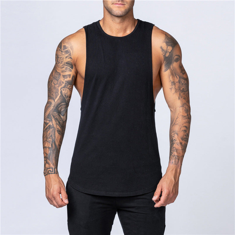 Plain bodybuilding sleeveless vest men