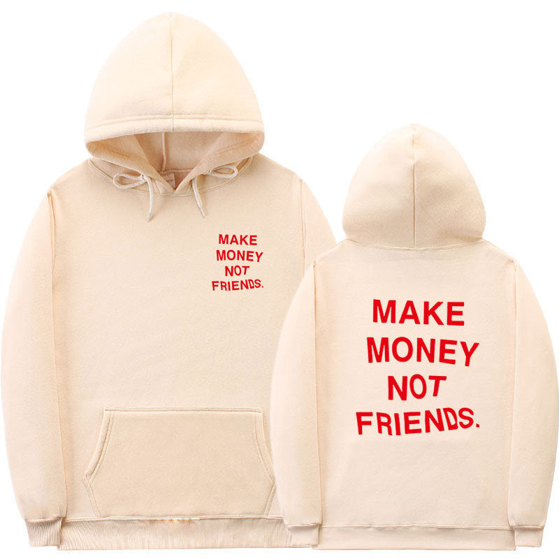 Letter printed men's and women's fleece hoodies