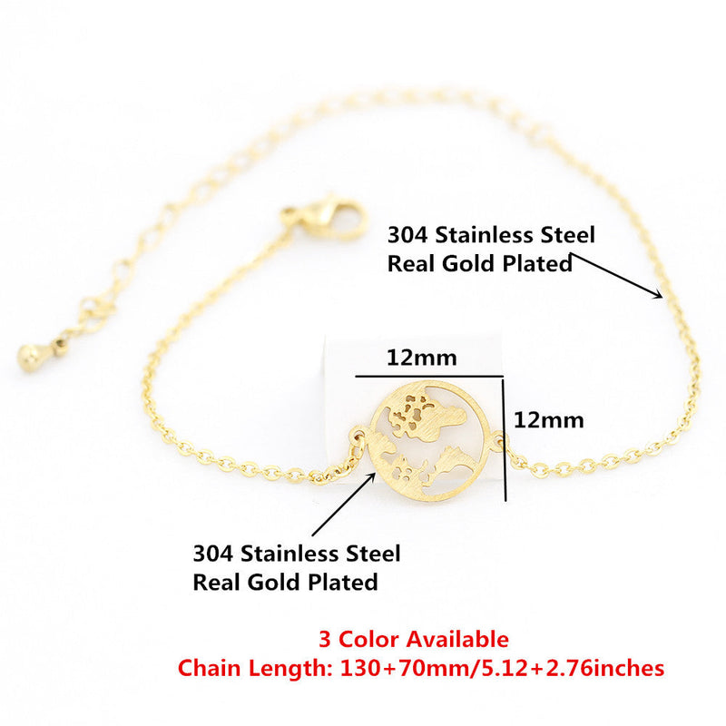 Map Pendant Bracelet Women