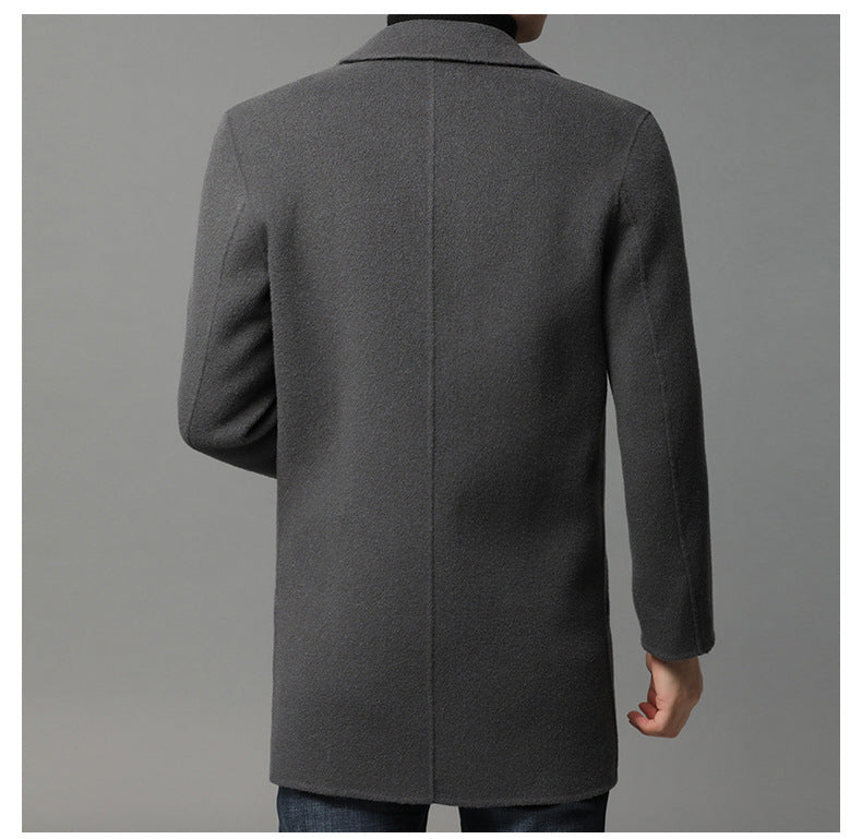 Men's Mid-Length Double-Sided Woolen Coat