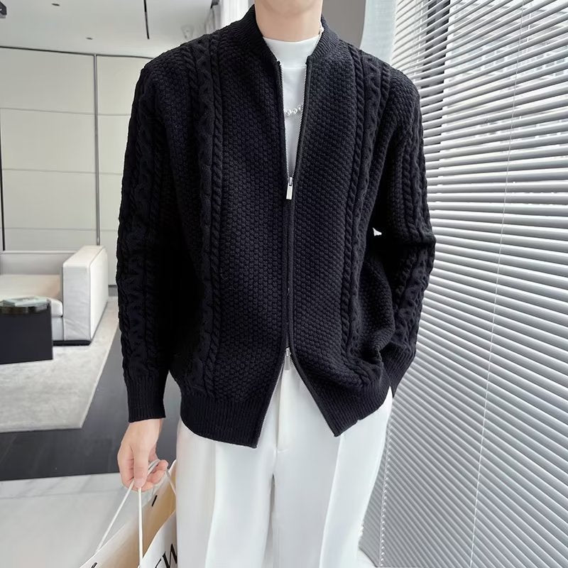 Zipper Knitted Cardigan For Men