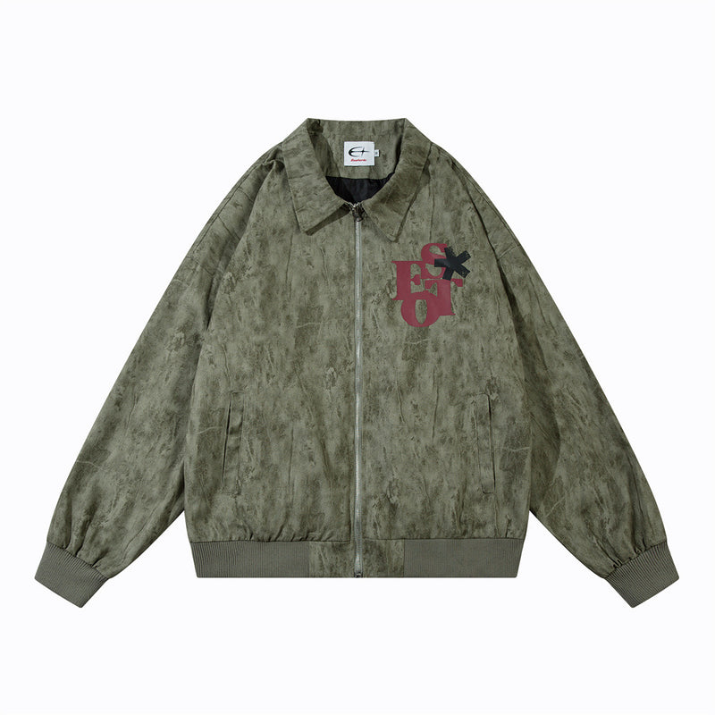 Dark Depressed Printed Loose Jacket