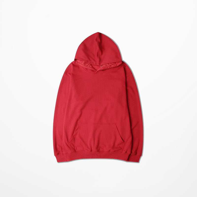 Solid Color Loose Shoulder Hoodie