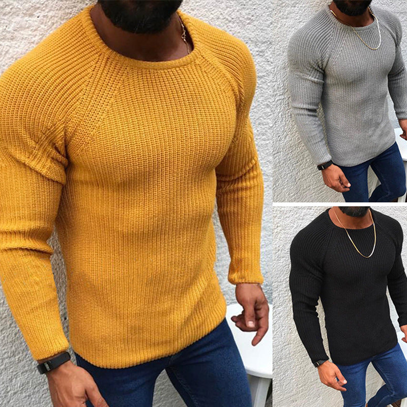 Long sleeve round neck pullover sweater