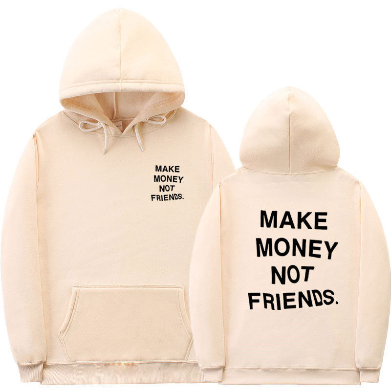 Letter printed men's and women's fleece hoodies