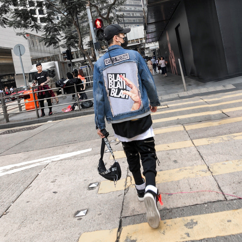 Cardigan Style Denim jacket Men