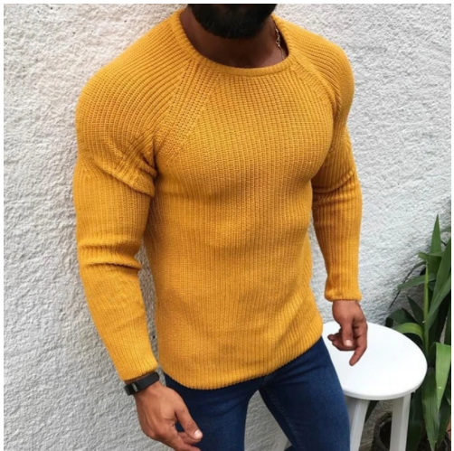 Long sleeve round neck pullover sweater