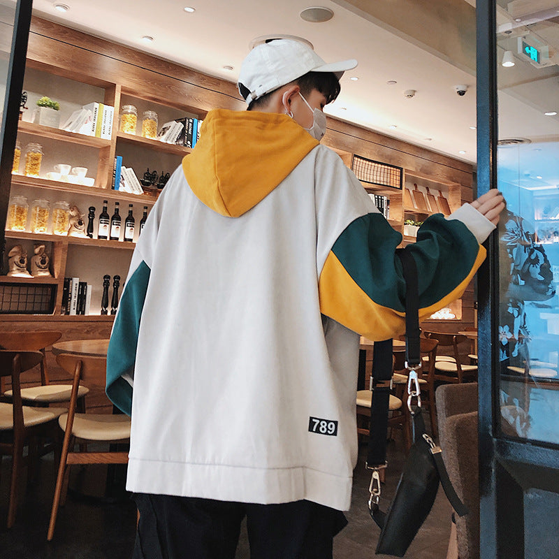 Loose Color Block Hoodie