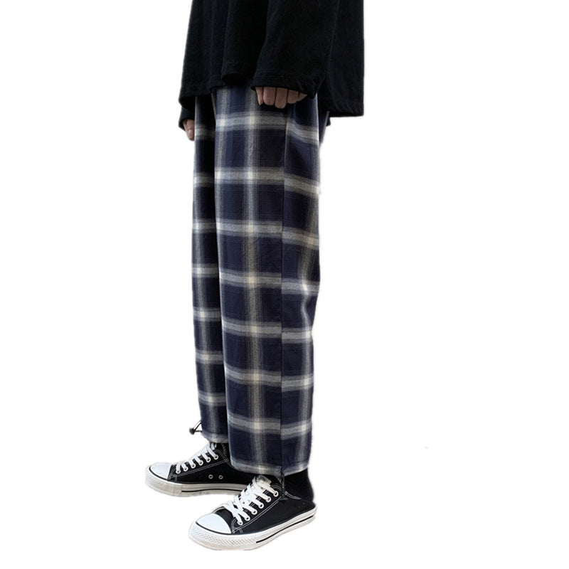 Check beam casual pants