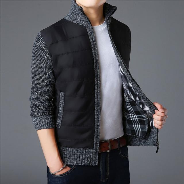 Men's zip knit cardigan jacket