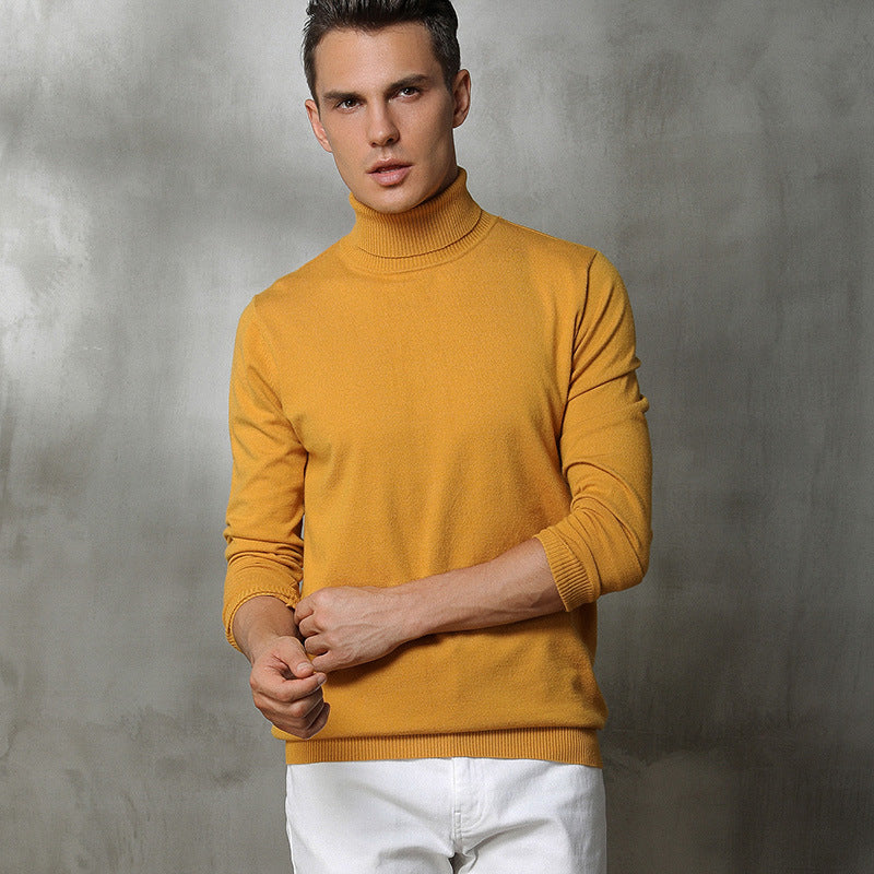 Maglione a collo alto da uomo slim trend studentesco