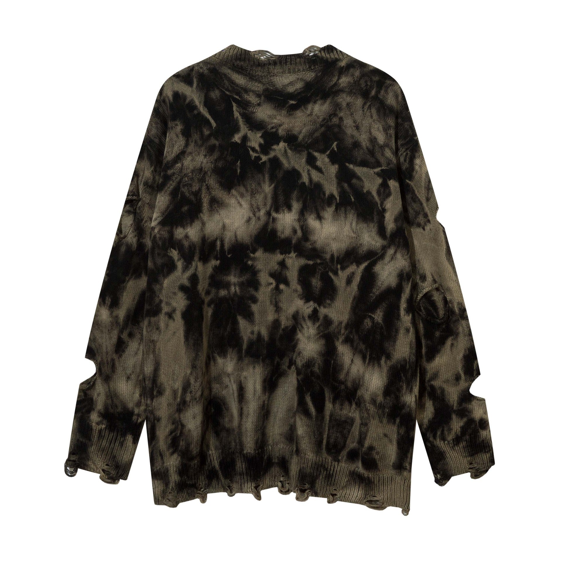 Maglione strappato tie-dye in stile mendicante americano di High Street