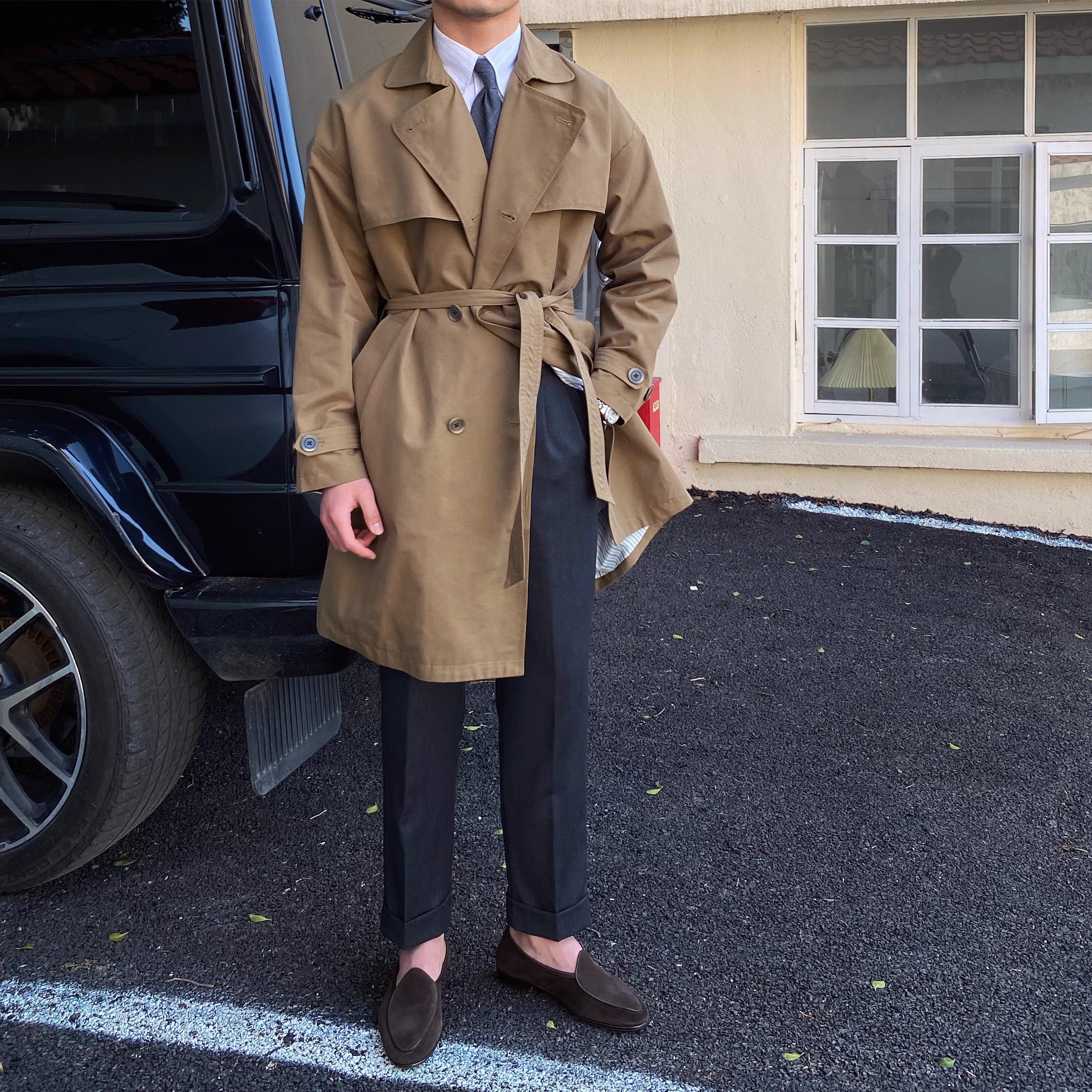 Stockholm Double Breasted Belted Trench Coat