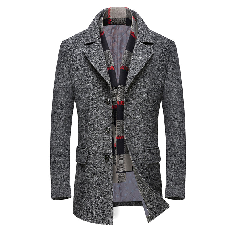 Winter Thick Men Wool trench coat