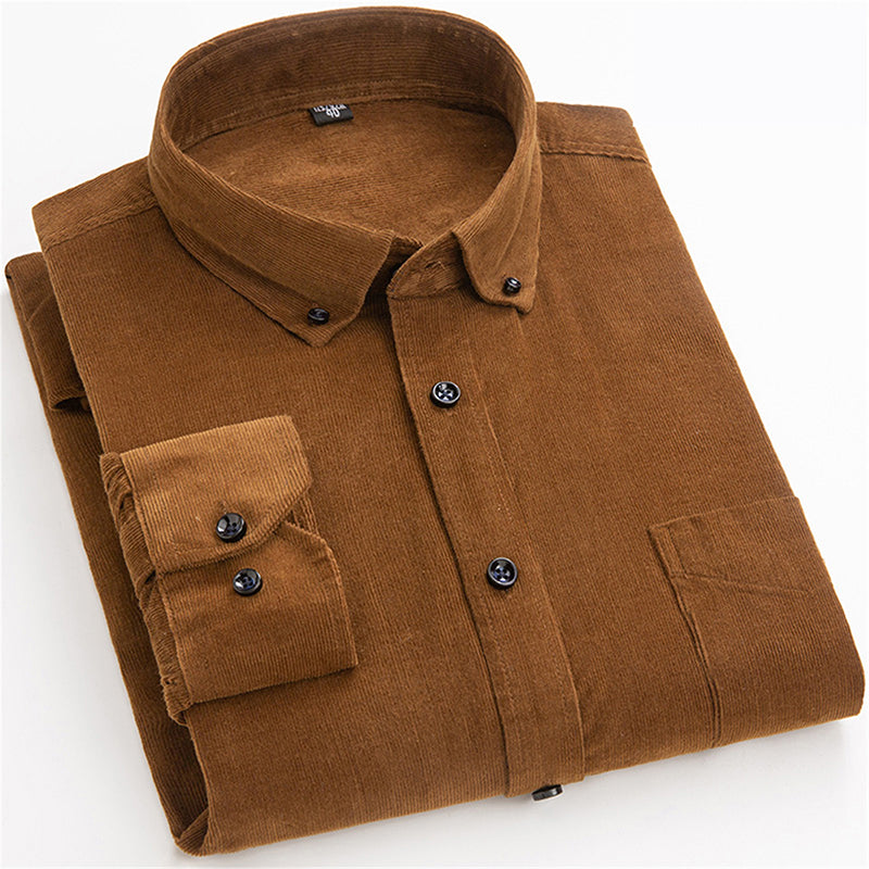 Cotton Corduroy Long-sleeved Casual Multi-colored Shirts