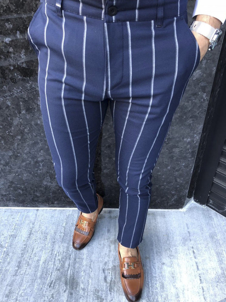 Men's Casual Striped Trousers