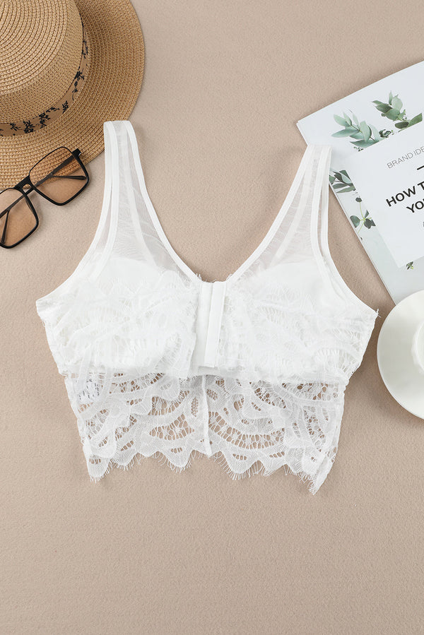 Lace Crochet Wide Strap Bralette