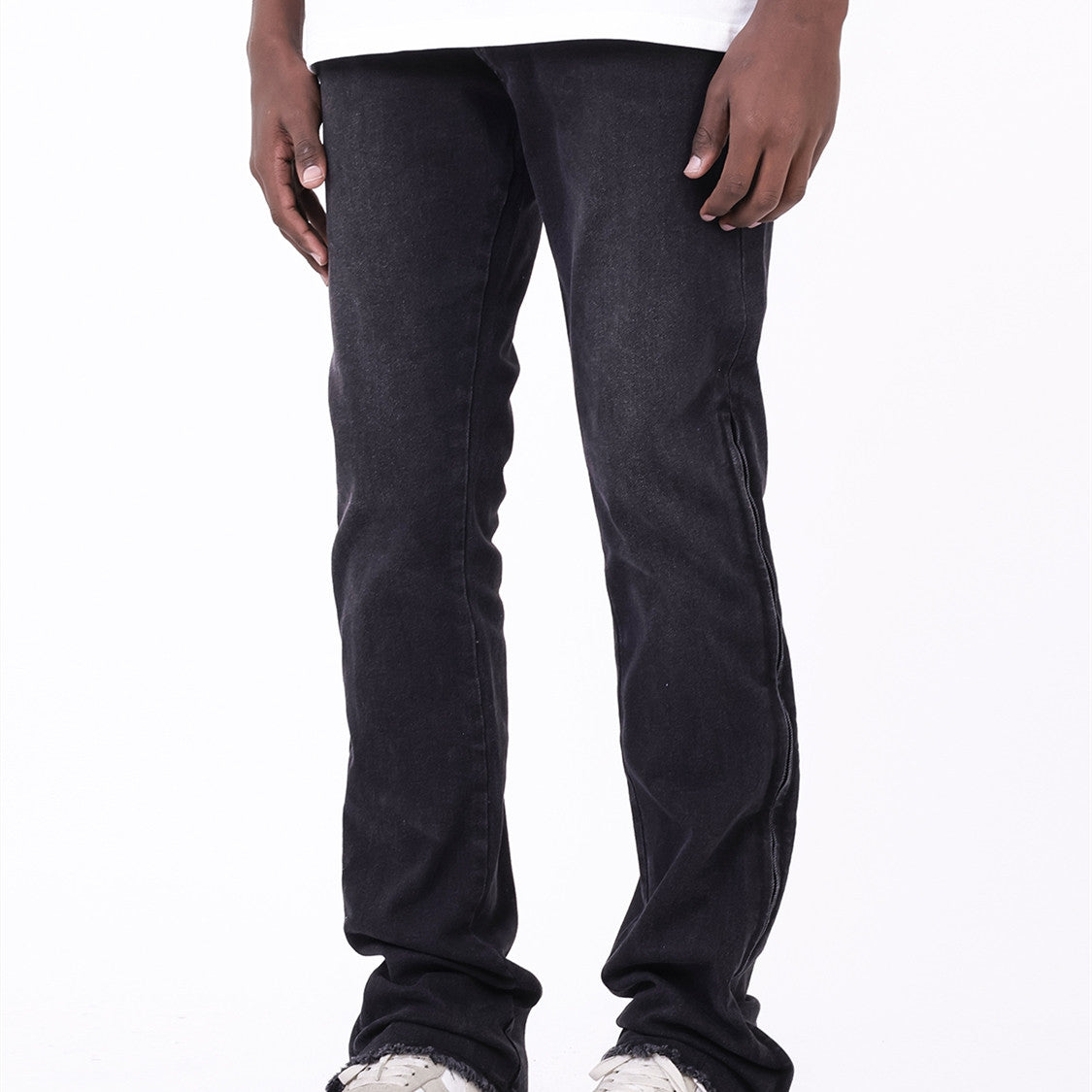 Casual Denim Mid Waist Elastic Trousers for men