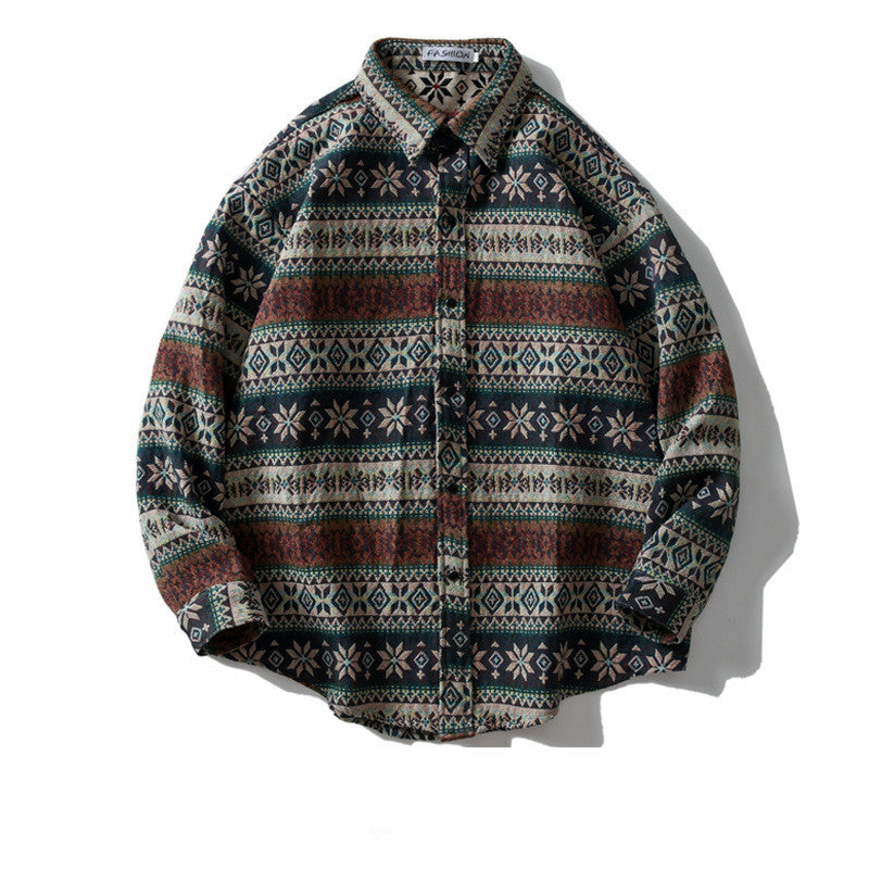 Woolen Long Sleeve Shirt Men