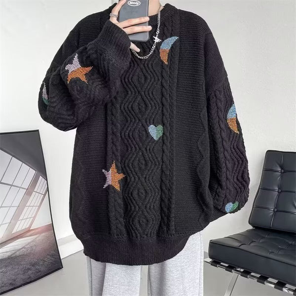 Twist Embroidered Sweater For Men