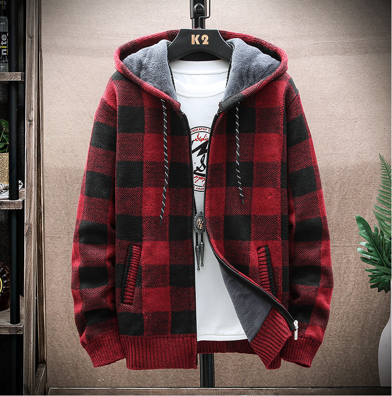 Men Plaid Color Blocking Sweater