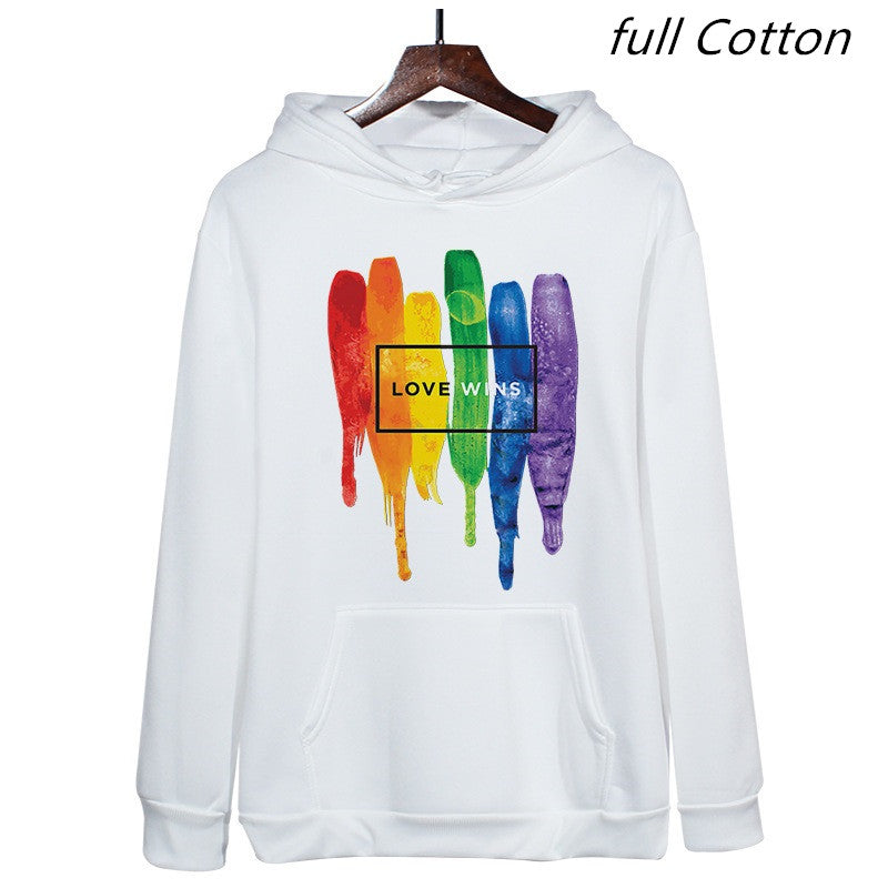 Felpa con cappuccio in pile di cotone Pride Lgbt da uomo 