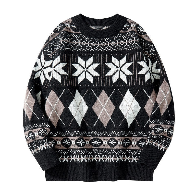 Men's Japanese Style Snowflake Pullover sweater