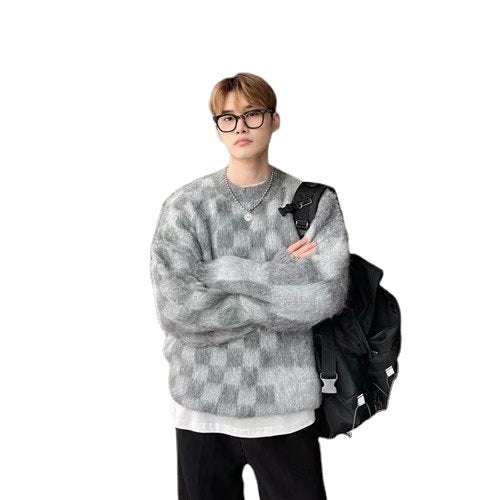 Men's Round Neck Pullover Loose Knit sweater