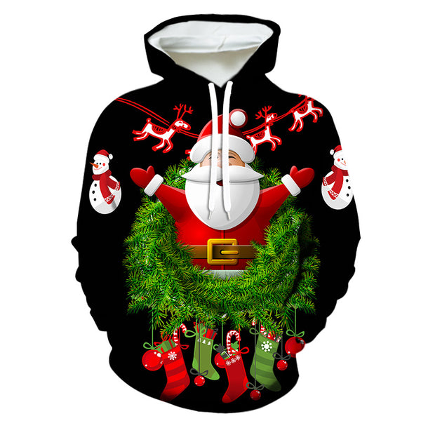 Sudadera con capucha navideña de Papá Noel