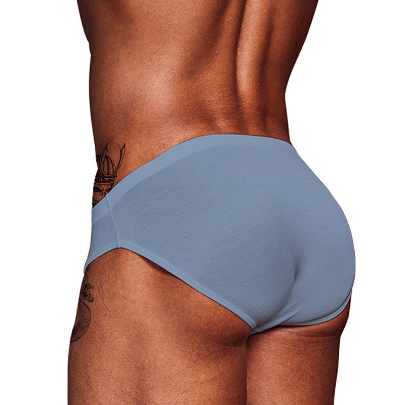 Men's Low Waist Breathable Solid Color Briefs