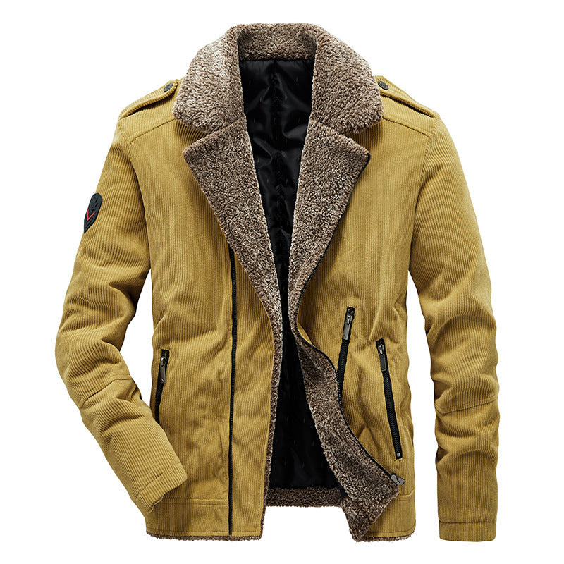 Corduroy Loose And Thick Plus Size Men's Cotton Coat