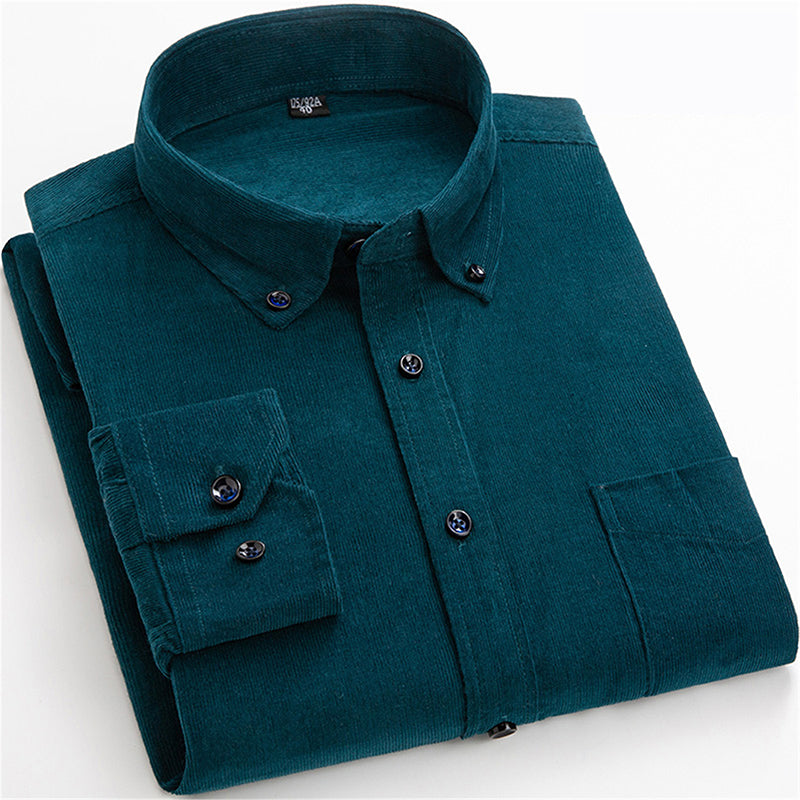 Cotton Corduroy Long-sleeved Casual Multi-colored Shirts