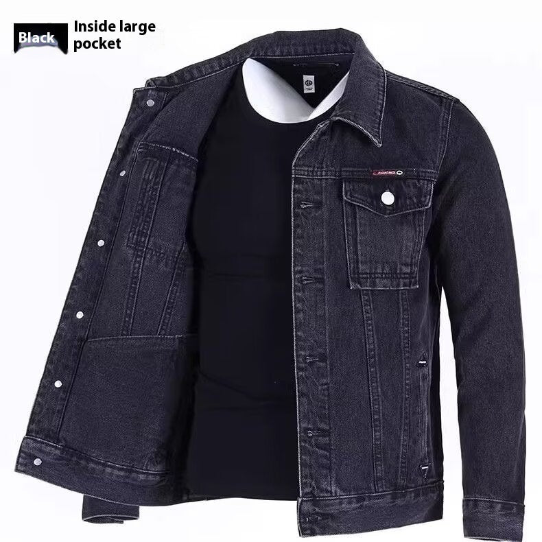 Men's Loose-fitting Workwear Lapel Denim Jacket