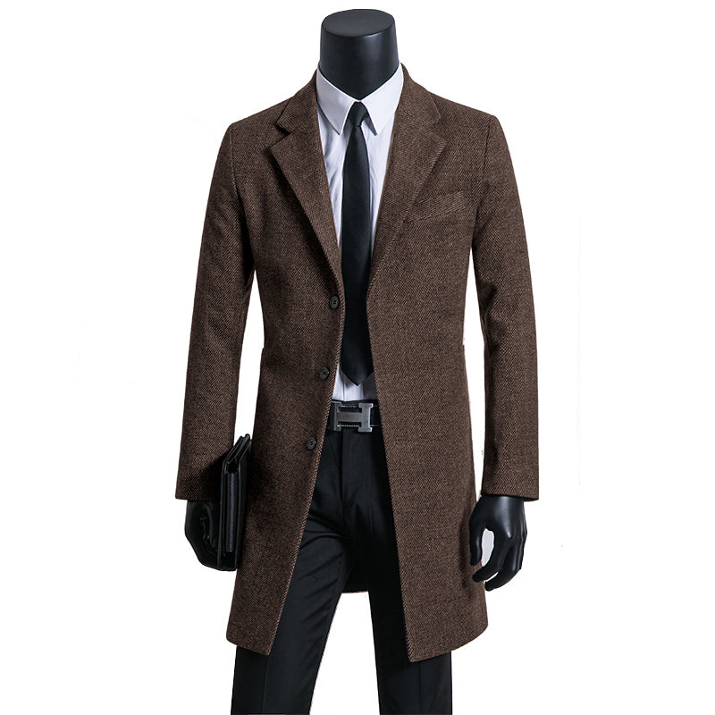 Men's Woolen Trench Coat