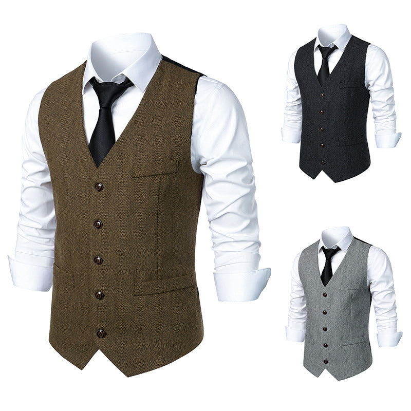 Men's British Style Vintage Suit Vest