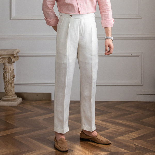 Men's Light And Breathable Linen High Waist Trousers