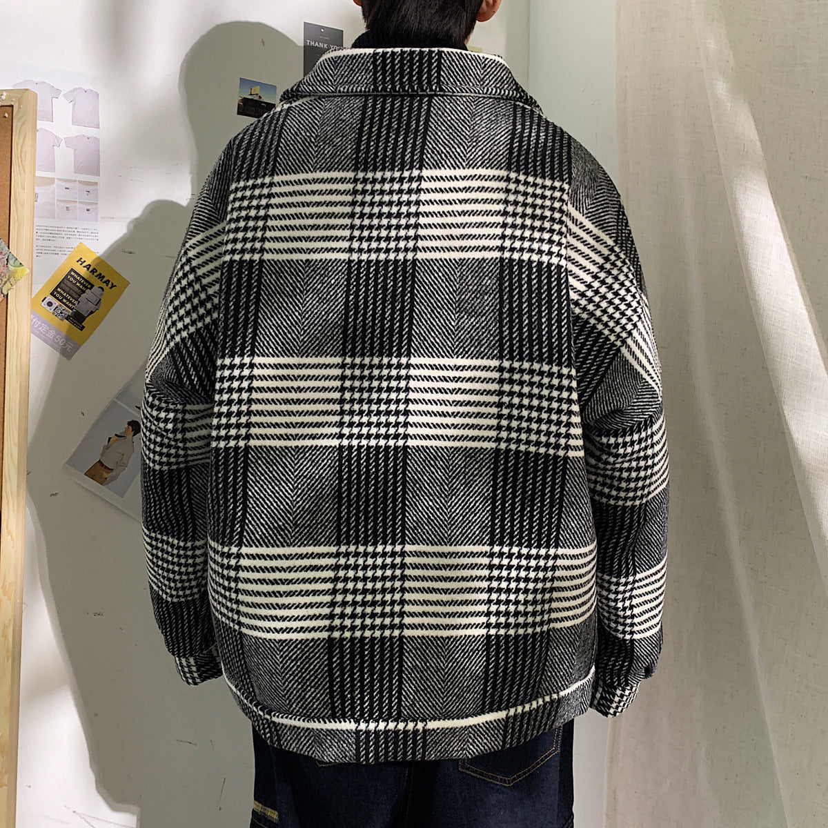 Plaid Korean Style Trendy Jacket Men