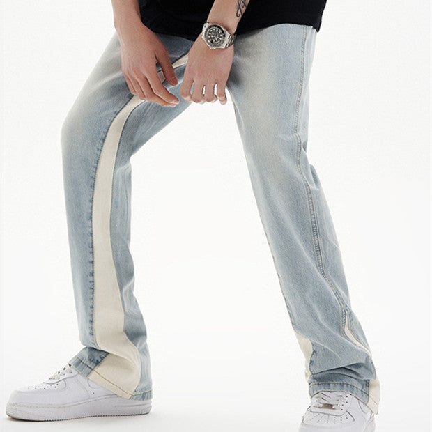 Men's Patchwork Casual Denim Trousers