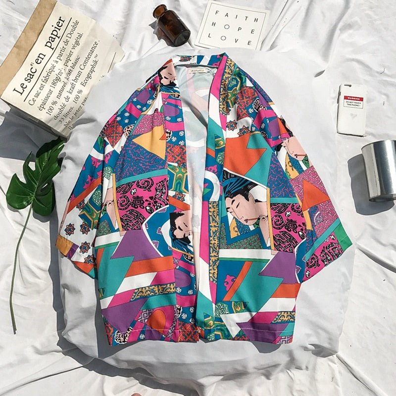 Printed Japanese Style Kimono cardigan jacket