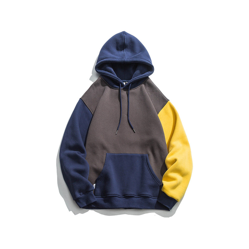 Loose sleeves contrast hoodie